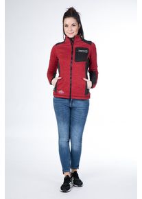Strickfleecejacke DEPROC Active "WHITECOURT Waffelfleece WOMEN", Damen, Gr. 52 (XXL), rot, 96% Polyester; 4% Elasthan, figurbetont, mit innenliegendem Gummizug, Jacken Strickfleecejacke, auch in Gro&szlig;en Gr&ouml;&szlig;en erh&auml;ltlich