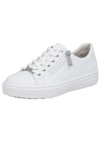 Sneaker Rieker, Damen, Gr. 39, wei&szlig;, Leder, Schuhe Sneaker, mit Memosoft-Innensohle, Freizeitschuh, Halbschuh, Schn&uuml;rschuh, Topseller