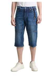 Jeansshorts Tom Tailor, Herren, Gr. 30, N-Gr, grau (mid stone), Denim/Jeans, Obermaterial: 98% Baumwolle, 2% Elasthan, unifarben, knielang, Jeans Jeansshorts, im 5-Pocket-Style