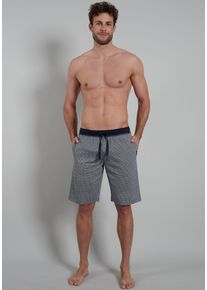 G&ouml;tzburg Bermudas G&Ouml;TZBURG "Brooklyn", Herren, Gr. 56 (XXL), N-Gr, blau (blau, mittel, minimal), Single Jersey, Obermaterial: 100% Baumwolle, gemustert, bequem knielang, Hosen Bermudas, Seitentaschen, Baumwolle, locker, atmungsaktiv, pflegeleicht