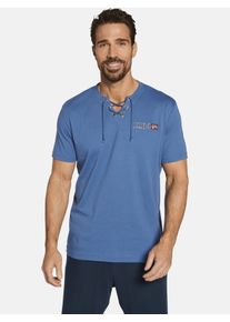 T-Shirt Jan Vanderstorm "Doppelpack T-Shirt MAYKO", Damen, Gr. L, blau (dunkelblau royal blau), Obermaterial: 100% Baumwolle CO., Shirts T-Shirt