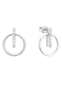 Paar Ohrstecker Amor "2026204", bunt (silberfarben, wei&szlig;, kristallwei&szlig;), Ohrringe, Damen, 10mm, Silber 925 (Sterlingsilber), Paar Ohrstecker, mit Zirkonia (synth.)