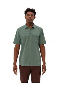 Funktionshemd Vaude "MEN'S ROSEMOOR SHIRT II", Herren, Gr. 3XL, N-Gr, gr&uuml;n (agave), Web, Obermaterial: 100% Polyester, straight fit, hoch geschlossener Ausschnitt, weit abgesteppte Kante, Hemden Funktionshemd, mit kurzer &Auml;rmell&auml;nge, atmungsaktives und schnelltrocknendes Material