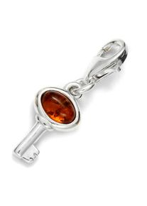 Kettenanh&auml;nger OSTSEE-SCHMUCK "- Schl&uuml;ssel - Silber 925/000 - Bernstein" Gr. 24, silber (silber 925, silberfarben, wei&szlig;), Schmuckanh&auml;nger, Damen, Silber 925 (Sterlingsilber), Kettenanh&auml;nger