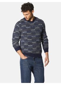Rundhalspullover Babista "Pullover LIVIBELTI", Herren, Gr. XL, blau (blau gemustert), Obermaterial: 55% Polyacryl PAN. 40% Wolle mw. 5% Polyamid ECONYL PA ECONYL., gemustert, normal, Rundhals, Pullover Rundhalspullover