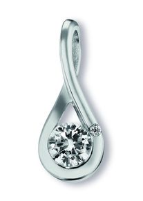 Kettenanh&auml;nger ONE ELEMENT "Zirkonia Anh&auml;nger aus 925 Silber", silber, Schmuckanh&auml;nger, Damen, mit Zirkonia, Silber 925 (Sterlingsilber), Kettenanh&auml;nger