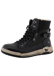 Winterboots Mustang Shoes "Ihana", Damen, Gr. 37, schwarz, Lederimitat, Textil, Schuhe Winterboots, High Top Sneaker, Winterboots mit Warmfutter und TEX