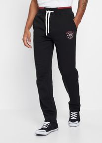 Jogginghose bonprix, Herren, Gr. 44/46, N-Gr, schwarz, Obermaterial: 100% Baumwolle, unifarben, regular fit, Hosen Jogginghose, mit elastischem Bund, mit Kordelzug, regular fit, mit Ges&auml;&szlig;tasche