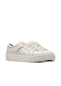 Schn&uuml;rschuh Clarks "Mayhill Walk", Damen, Gr. 36, sanftes wei&szlig; leather, Leder, Schuhe Schn&uuml;rschuh, Sneaker, Plateausneaker mit modischer Laufsohle