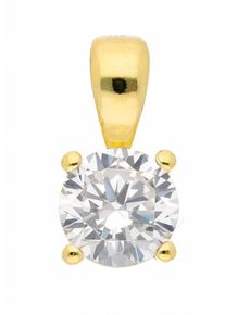 Adelia&acute;s Kettenanh&auml;nger ADELIA&acute;S "925 Silber Anh&auml;nger mit Zirkonia &Oslash; 5 mm", gold (vergoldet), Schmuckanh&auml;nger, Damen, mit Zirkonia, Silber 925 (Sterlingsilber), Kettenanh&auml;nger