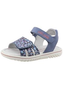 Sandale Tom Tailor, M&auml;dchen, Gr. 31, bunt (navy, bunt), Lederimitat, Textil, kontrastfarbene Details, Schuhe Sandale, Sommerschuh, Klettschuh, Kinderschuh mit bunten Drucken