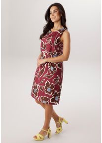 Sommerkleid Aniston SELECTED, Damen, Gr. 44, N-Gr, bordaux, braun, hellblau, sanftes wei&szlig;, Web, Obermaterial: 100% Baumwolle, bedruckt, gebl&uuml;mt, gemustert, figurumspielend knieumspielend, Rundhals, Kleider Sommerkleid, mit malerischen Blumen, Bl&uuml;ten und Bl&auml;ttern - NEUE KOLLEKTION