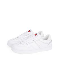 Plateausneaker Tommy Jeans "THE GREENWICH LEATHER", Damen, Gr. 36, wei&szlig;, Leder, Lederimitat, Schuhe Plateausneaker, Freizeitschuh, Halbschuh, Schn&uuml;rschuh im Basket-Look
