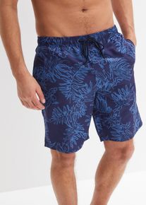 Badeshorts bonprix "Badeshorts Herren", Herren, Gr. 68/70 (4XL), N-Gr, blau (dunkelblau, blau floral), Web, Polyester, bedruckt, Badehosen Badeshorts, mit Innenslip und M&uuml;nztasche aus Netzware, bedrucktes Design