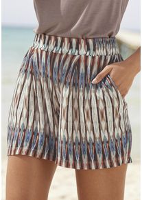 Shorts Vivance, Damen, Gr. 46, N-Gr, bunt (bunt bedruckt), Jersey, Obermaterial: 100% Viskose, bedruckt, figurumspielend kurz, Hosen Shorts, mit Ethnoprint, kurze Hose mit Gummizug, sommerliche Strandshorts