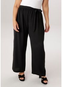 Schlupfhose ANISTON PLUS, Damen, Gr. 48, N-Gr, schwarz, Piqu&eacute;, Obermaterial: 100% Polyester, unifarben, figurumspielend 7/8-L&auml;nge, Hosen Schlupfhose, in weicher Pique-Qualit&auml;t - NEUE KOLLEKTION