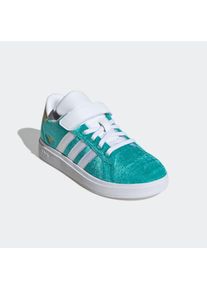Sneaker adidas Sportswear "ADIDAS DISNEY JASMINE GRAND COURT 2.0 KIDS", Damen, Gr. 34, pure teal, cloud wei&szlig;, gold metallic, Schuhe Sneaker, f&uuml;r Kinder & Jugendliche