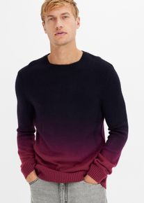 Strickpullover bonprix, Herren, Gr. 56/58 (XL), lila (dunkellila, rhododendronrot), Strick, Obermaterial: 100% Polyacryl, mehrfarbig, regular fit normal, Rundhals, Rippb&uuml;ndchen, Pullover Strickpullover, aus Polyacryl, Regular Fit, normale L&auml;nge, mehrfarbiger Farbverlauf