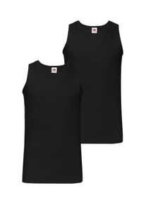 Tanktop Fruit of the Loom, Herren, Gr. M, schwarz, Single Jersey, Obermaterial: 100% Baumwolle, unifarben, schmal h&uuml;ftbedeckend, Rundhals, Tops Tanktop, aus reiner Baumwolle