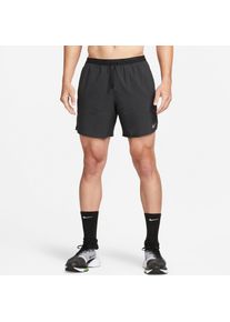 Laufshorts Nike "DRI-FIT STRIDE MENS 7" BRIEF-LINED", Herren, Gr. S, N-Gr, schwarz (schwarz, schwarz, reflective silv), Obermaterial: 100% Polyester, Hosen Laufshorts