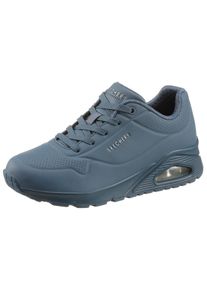 Wedgesneaker Skechers "Uno - Stand on Air", Damen, Gr. 37, blau, Lederimitat, Schuhe Wedgesneaker, Freizeitschuh, Halbschuh, Schn&uuml;rschuh mit feiner Perforation, Topseller