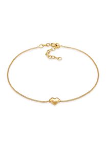 Fu&szlig;kette Elli "Fu&szlig;schmuck Kinder Herz Liebe Sommer 925 Silber" Gr. 19, gold, Fu&szlig;ketten, Damen, Silber 925 (Sterlingsilber), Fu&szlig;kette