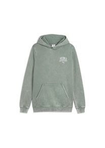 Kapuzensweatshirt Puma "CLASS WASHED HOODIE FL", Herren, Gr. L, gr&uuml;n (gr&uuml;n moon), Fleece, Obermaterial: 66% Baumwolle, 34% Polyester, bedruckt, regular fit normal, Rundhals, angesetztes B&uuml;ndchen, Sweatshirts Kapuzensweatshirt, mit K&auml;ngurutasche, mit grafischem Print, mit Rundhalsausschnitt