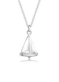 Kette mit Anh&auml;nger Elli "Halskette Erbskette Segelboot Anh&auml;nger Maritim 925 Silber" Gr. 45, silber, Halsketten, Damen, ohne Stein, Silber 925 (Sterlingsilber), Kette mit Anh&auml;nger