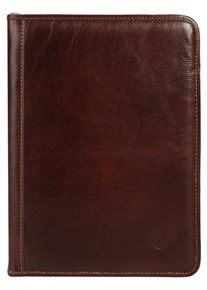 Pike Dokumententasche PIK&Eacute;, Damen, Gr. B/H/T: 34cm x 25cm x 2cm onesize, braun, Leder, beschichtet, gl&auml;nzend, Taschen Dokumententasche, echt Leder, Made in Italy