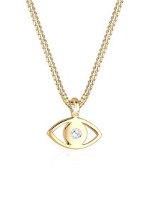 Silberkette Elli "Halskette Evil Eye Glas Kristalle Blau 925 Sterling Silber" Gr. 40, wei&szlig;, Halsketten, Damen, mit Stein, Silber 925 (Sterlingsilber), Silberkette