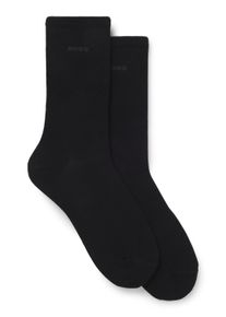Businesssocken BOSS "2P RS Uni Logo CC W", Damen, Gr. 35-38, schwarz (schwarz 001), Baumwolle, unifarben, normal, Socken Businesssocken, mit BOSS Schriftzug