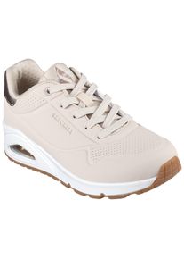 Sneaker Skechers "UNO GOLDEN AIR", Damen, Gr. 35, beige, Lederimitat, Schuhe Sneaker, Freizeitschuh, Halbschuh, Schn&uuml;rschuh mit Metallic-Einsatz, Topseller