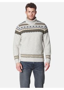 Rollkragenpullover Babista "Pullover CAPRITELLI", Damen, Gr. L, wei&szlig; (wollwei&szlig; gemustert), Obermaterial: 50% Wolle mw. 50% Polyamid ECONYL PA ECONYL., Pullover Rollkragenpullover