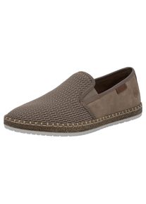 Espadrille Rieker, Herren, Gr. 46, grau (fango), Nubuklederimitat, Textil, Schuhe Espadrille, Slipper, Strandschuh, Sommerschuh mit Stretcheins&auml;tzen