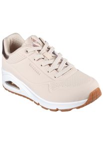 Sneaker Skechers "UNO GOLDEN AIR", Damen, Gr. 36, beige, Lederimitat, Schuhe Sneaker, Freizeitschuh, Halbschuh, Schn&uuml;rschuh mit Metallic-Einsatz, Topseller