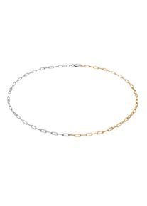 Choker Elli "Halskette Glieder Oval 925 Sterling Silber Bicolor" Gr. 40, bunt (zweifarbig), Halsketten, Damen, ohne Stein, Silber 925 (Sterlingsilber), Choker