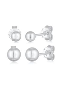 Paar Ohrstecker Elli "Ohrringe Kugel Ohrstecker 2er Set 925 Silber", silber, Ohrringe, Damen, ohne Stein, Silber 925 (Sterlingsilber), Paar Ohrstecker