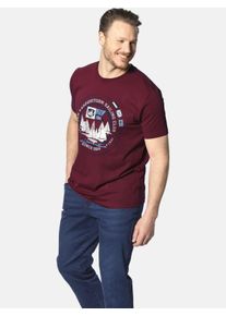 Rundhalsshirt Jan Vanderstorm "T-Shirt TERNO", Herren, Gr. 6XL, rot, Obermaterial: 100% Baumwolle CO., comfort fit normal, Rundhals, Shirts Rundhalsshirt