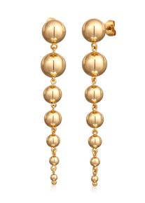 Paar Ohrh&auml;nger Elli "Ohrringe Ohrstecker Kugel Modern Silberfarben" Gr. 67, gold, Ohrringe, Damen, ohne Stein, Messing, Paar Ohrh&auml;nger