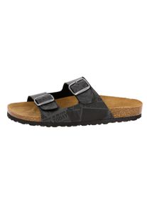 Pantolette Lico "Pantolette Bioline Print", Herren, Gr. 41, schwarz, Synthetik, Schuhe Pantolette