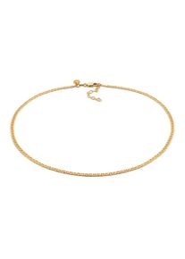 Choker Elli Premium "Halskette Choker St&auml;bchen-Panzerkette Basic 925 Silber" Gr. 36, gold, Halsketten, Damen, ohne Stein, Silber 925 (Sterlingsilber), Choker