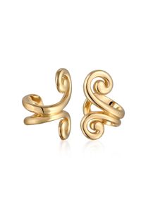 Paar Ohrklemmen Elli "Ohrringe Earcuff Spirale 925 Sterling Silber" Gr. 15, gold, Ohrringe, Damen, Silber 925 (Sterlingsilber), Paar Ohrklemmen