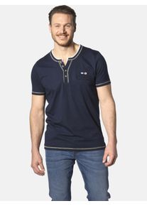 T-Shirt Jan Vanderstorm "T-Shirt HAFTOR", Herren, Gr. XXL, blau (dunkelblau), Obermaterial: 100% Baumwolle CO., comfort fit normal, Serafino, Shirts T-Shirt