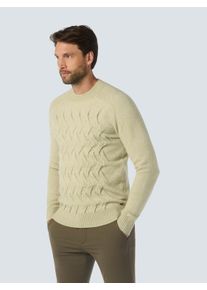 Strickpullover NO EXCESS, Herren, Gr. 3XL, beige (cement), Strick, Obermaterial: 52% Polyester, 39% Polyacryl, 6% Wolle, 3% Elasthan, unifarben, normal h&uuml;ftbedeckend, Rundhals, Strickb&uuml;ndchen, Pullover Strickpullover, mit Flecht-Struktur
