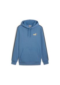 Kapuzensweatshirt Puma "ESS TAPE MINIMAL GOLD HOODIE FL", Herren, Gr. S, blau (blau horizon), Fleece, Obermaterial: 66% Baumwolle, 34% Polyester, unifarben, regular fit normal, angesetztes B&uuml;ndchen, Sweatshirts Kapuzensweatshirt, mit verstellbarer Kapuze, mit WarmCELL-Technologie, Relaxed Fit