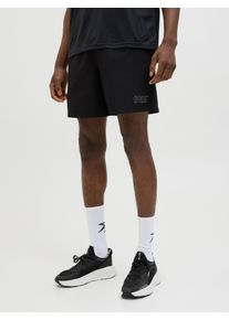 Jack & Jones Trainingsshorts JACK & JONES "JCOCNZ SHORTS NOOS", Herren, Gr. S, N-Gr, schwarz, Web, Obermaterial: 92% Polyester, 8% Elasthan, unifarben, relaxed fit knielang, Hosen Trainingsshorts