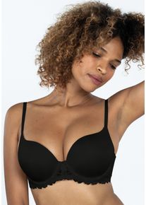 Push-up-BH Dorina "Claire", Damen, Gr. 85, Cup C, schwarz, Spitze, Obermaterial: 84% Polyamid, 16% Elasthan, unifarben, BHs Push-up-BH, f&uuml;r maximales Volumen, extra dicke Kissen, 3/4 Cup
