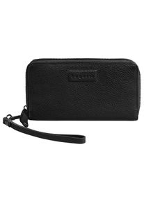 Geldb&ouml;rse Bugatti "ELSA", Damen, schwarz, Leder, leicht gl&auml;nzend, unifarben, Kleinlederwaren Geldb&ouml;rse, echt Leder