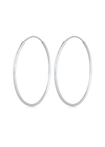 Paar Creolen Elli "Ohrringe Creolen Rund Basic Klassisch 925 Silber", silber, Ohrringe, Damen, ohne Stein, Silber 925 (Sterlingsilber), Paar Creolen