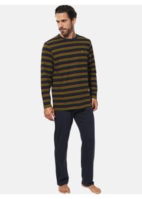 Schlafanzug Babista "Schlafanzug JALON", Damen, Gr. XL, blau (dunkelblau), Obermaterial: 100% Baumwolle CO., Homewear-Sets Schlafanzug